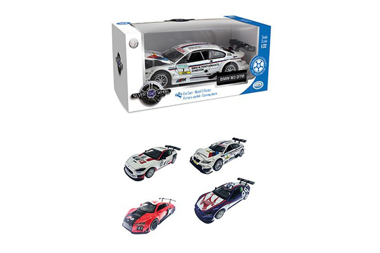 Auto Sportive Silver Wheel Retrocarica 1:24