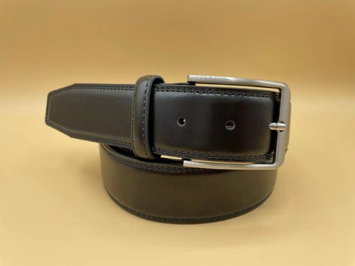 Cinturones de cuero para hombre informales cinturones de vestir negros, 1,5 pulgadas de ancho - Imagen 2 de 2