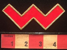 LETTERS Short / Wide 2" x 4 1/2" Letter "W" Patch Initial Red / Fancy Gold 66VV