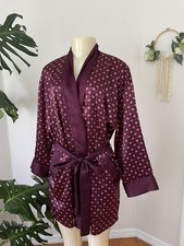 Vintage Victoria's Secret Gold Label Satin Belted Robe Kimono w/ Pockets O/S