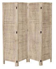 SEPARè PARAVENTO DIVISORIO 4 PANNELLI SEPARATORE LEGNO COLOR NATURALE 170*160CM