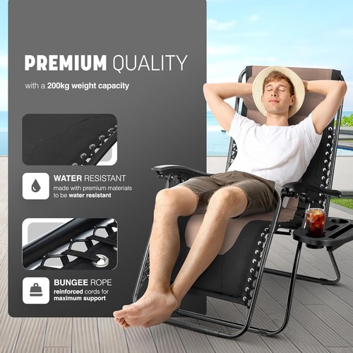 KEPLIN Set di 2 sedie XXL Premium Resistenti Textole Zero Gravity - Foto 11 di 77