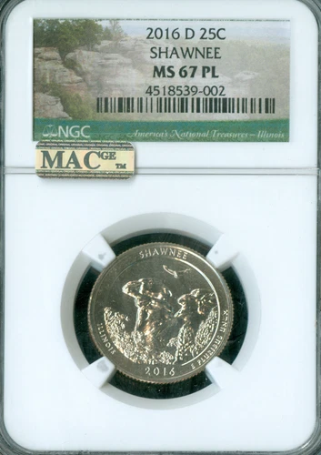 2016 D SHAWNEE QUARTER NGC MS67 PL MAC SPOTLESS   *