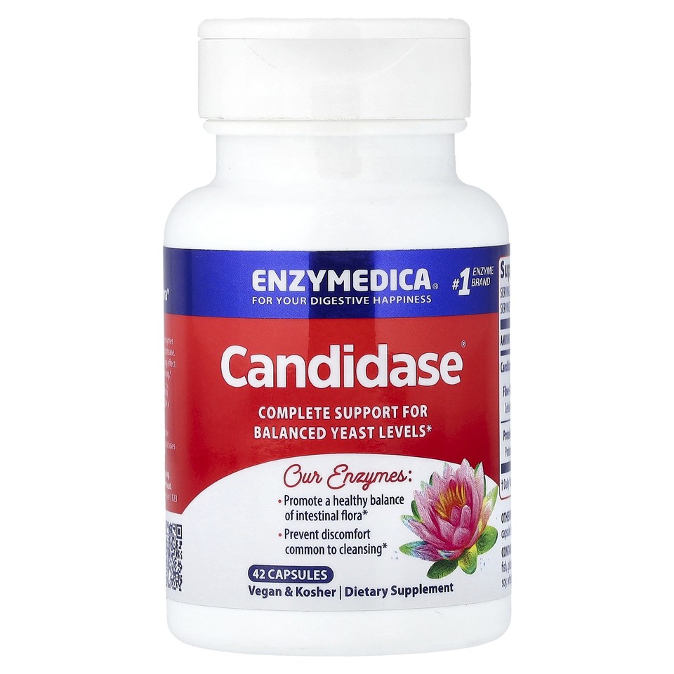 Enzymedica Candidase 42 Capsules Casein-Free, Dairy-Free, Egg-Free, Gluten-Free,