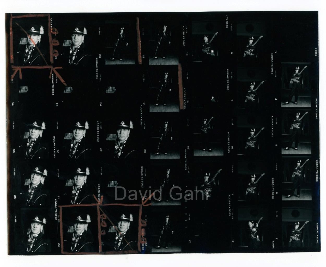 '87 Stevie Ray Vaughan & Double Trouble Blues Original Contact Sheet Photo B727