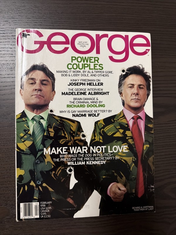 GEORGE Magazine John F Kennedy Jr. De Niro and Hoffman February 1998 