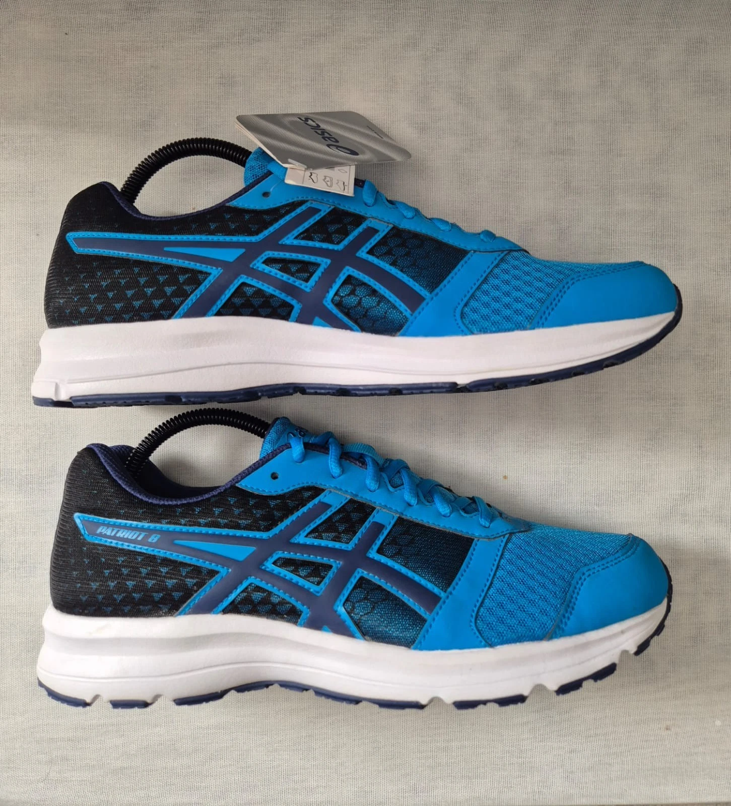 Scarpe da corsa Asics Patriot 8 unisex blu marino misura UK8 5 EU42 5 nuove