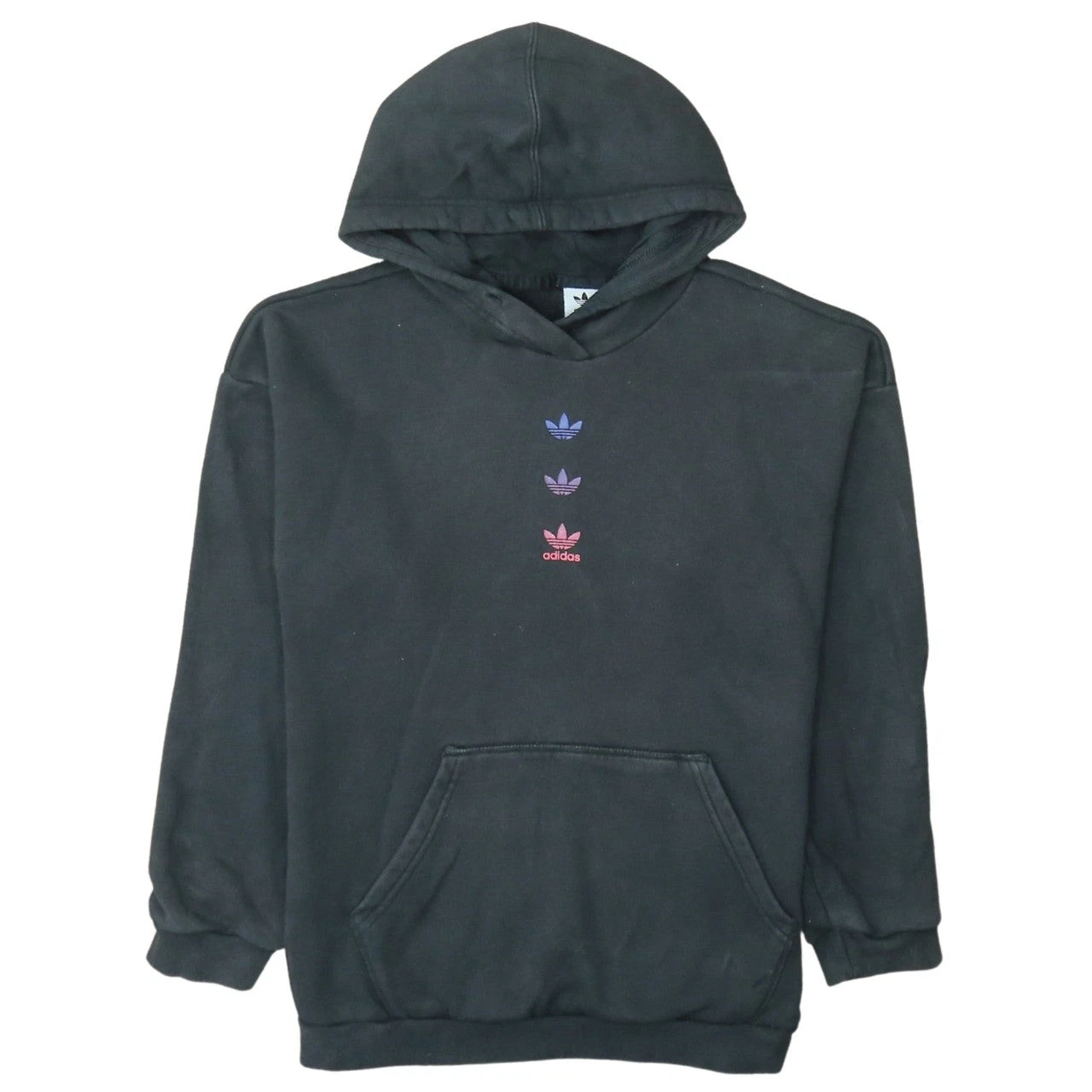Adidas Womens Black XS Pullover Hoodie with Trefoil Logo