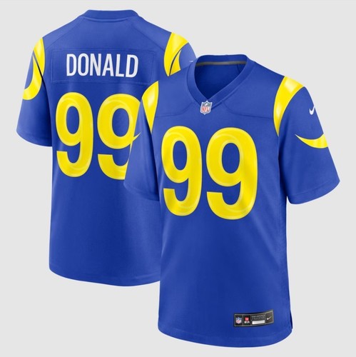 HOT! Men's Aaron Donald Royal Los Angeles Rams Football Printed Jersey Full Size