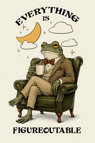 Frog Everything is Figureoutable Wall Art Fan Poster Canvas Home Decor