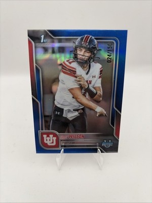 2025 Bowman University Chrome Isaac Wilson #85 Blue Refractor RC /150 Utah Utes