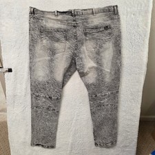 Truth Substance Common Sense Mens Jeans 44x32 Acid Wash Moto Style Denim Pants