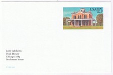 USPS Postcard Chicago Settlement House Jane Addams Hull House 1889