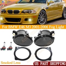For Bmw E46 M3 2001-2006 M-tech Front Bumper Fog Lights With Bulbs Smoked Cover