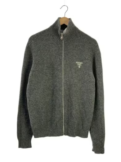 PRADA / Knit sweater (thin) / Size 48 / Cashmere / Gray / Solid / UMG245 S232 11