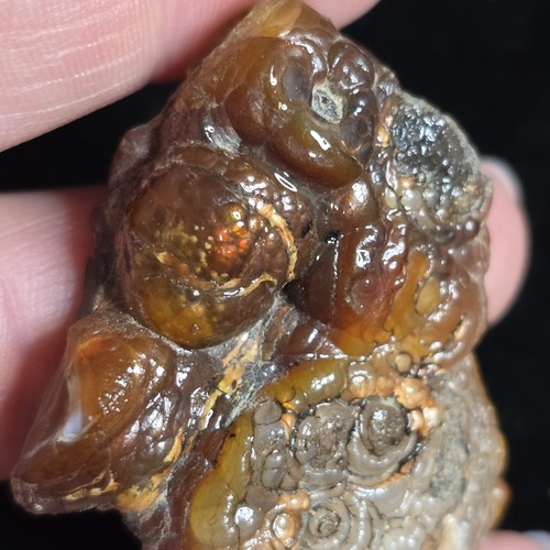 Arizona Fire Agate Specimen Gemstone Crystal Lapidary Rough lot 2 Nuggets - Picture 3 of 13
