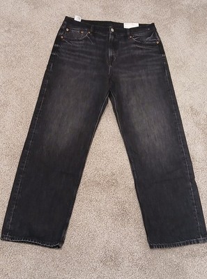 NEW American Eagle Black Ex-Boyfriend Jeans Comfort Stretch Waistband Womens 31W