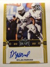 2022 Leaf Draft Autographs Dylan Parham #BA-DP3 Gold (AU, RC)