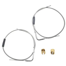 42" Stainless Steel Throttle and Idle Cable Set Fit for Harley Davidson 1996-...