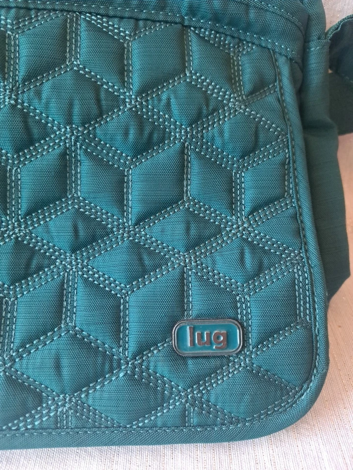 Bolso Bandolera LUG Wings Azul/Verde Acolchado Portabotellas Múltiples Bolsillos Foto 2 de 4