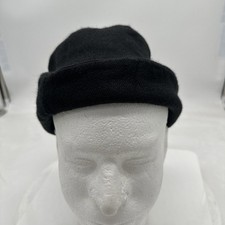 LANDS' END Black Fleece Winter Beanie Hat Small- Medium