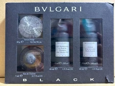 Bvlgari BLACK Travel Set EDT, Soap. Shampoo, Body Lotion New Unused rare from JP