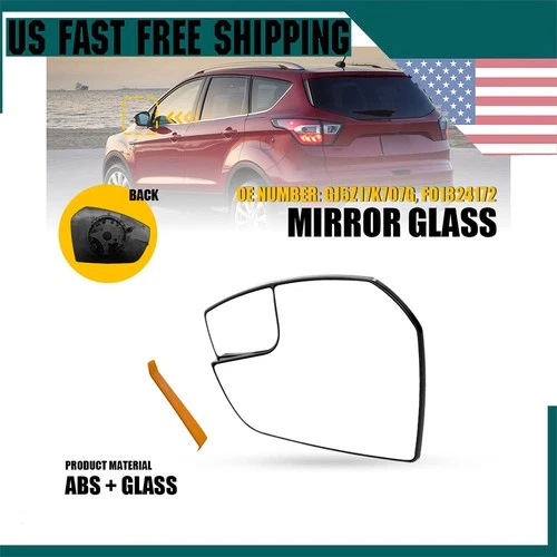 Driver Side LH Mirror Glass Non-Heated Fit for 2017-2019 Ford Escape GJ5Z17K707G