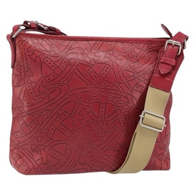 Vivienne Westwood Shoulder Bag Leather Red Silver Auth 165536 | eBay