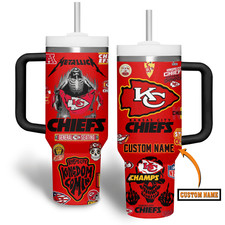 Custom Kansas City Football Fan Tumbler 40oz 30oz 20oz With Handle
