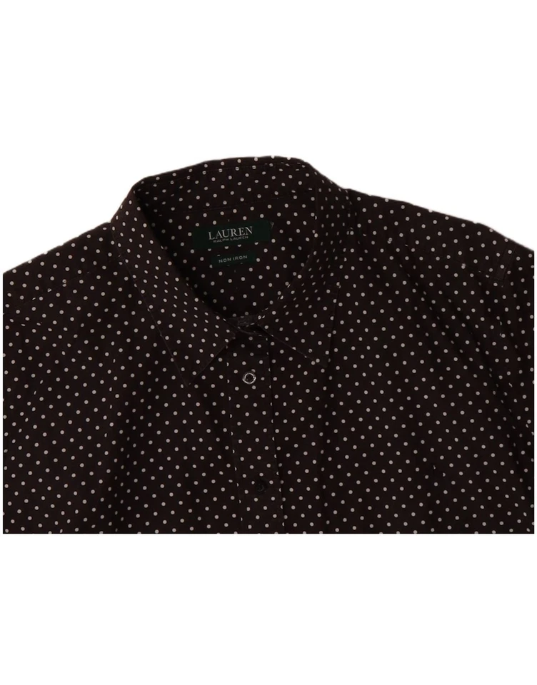 Camisa para mujer Ralph Lauren Reino Unido 16 grande negra a lunares MR08 Foto 3 de 3