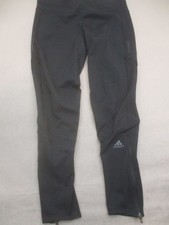 Adidas Size M Womens Black Zip Ankle Drawstring Running Activewear Pants 877