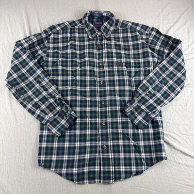 Pendleton Gordon Dress Tartan Shirt Men S Green Blue Plaid Long Sleeve Button Up