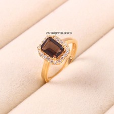 Smoky Quartz Ring, Bridal Ring, 925 Sterling Silver, Natural Quartz, Gift Her