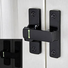 Barn Door Lock 3 Pack Black Zinc Alloy 90 180 Flip Latch Gate Cabinet Window