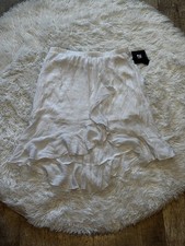 Y2K NWT IZ BYER White Ruffled Skirt SZ L fairy Boho Coquette Cottage Core Mermai