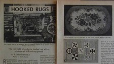 Fine HOOKED RUG 1950 HowTo INFO PLANS Fancy Latch Hook