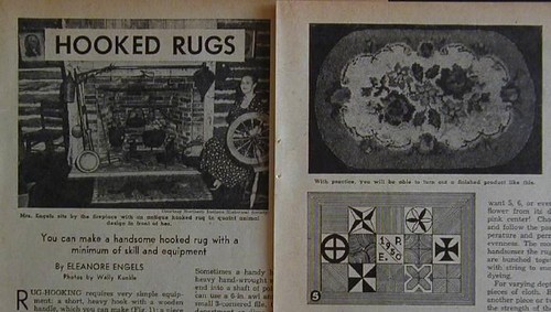 Fine HOOKED RUG 1950 HowTo INFO PLANS Fancy Latch Hook