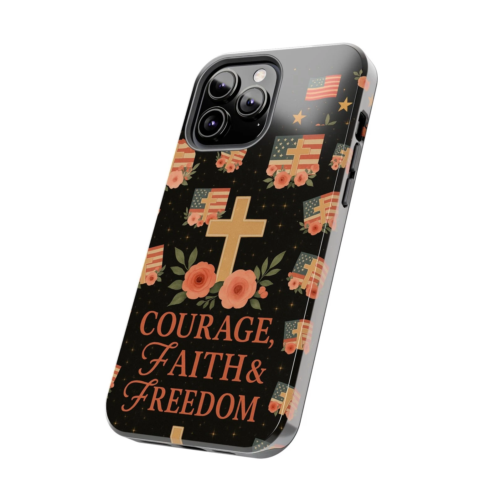 Floral Cross iPhone Case - Heavy Duty Protective Cover