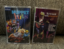 Vintage Muppets Cassette Tape Lot - Muppet Hits 1993 & Kermit Unpigged 1994