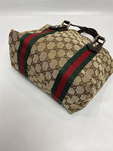Gucci Sherry Line Brown Canvas Tote Bag - Picture 7 of 12