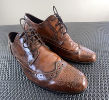 Bespoke Dress Shoe Custom Men's Brown Leather Derby Wingtip Brogue Sz 10.5-11