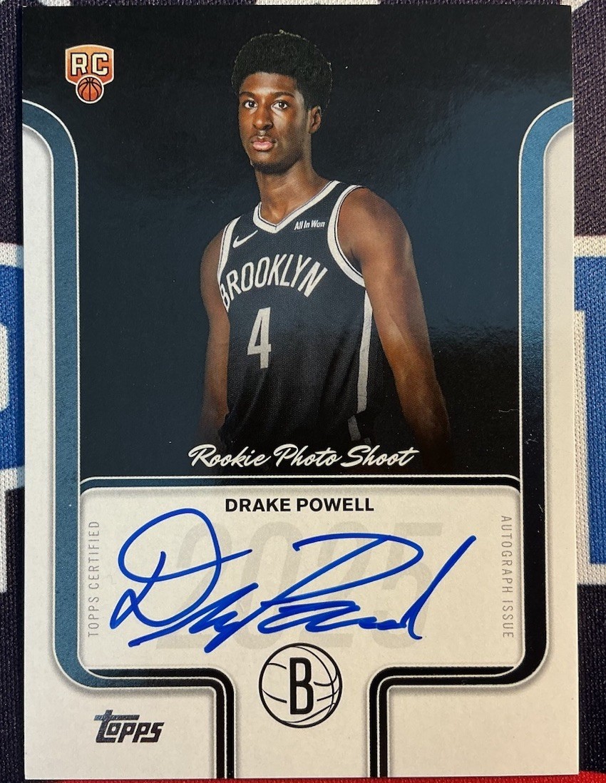 2025 Topps Basketball Rookie Photo Shoot Drake Powell Rookie Autograph