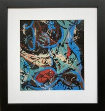 Jackson Pollock "Composition with Pouring II 1943" CUSTOM FRAMED Art Abstract