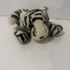 Vintage B.J. Toy CUTE FLOPPY WHITE BENGAL TIGER 12" Plush STUFFED ANIMAL Toy