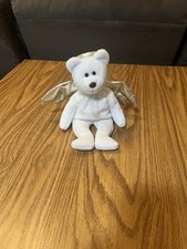 Ty Beanie Baby Halo II Angel Bear White Gold Wings 2000 Retired with Tags