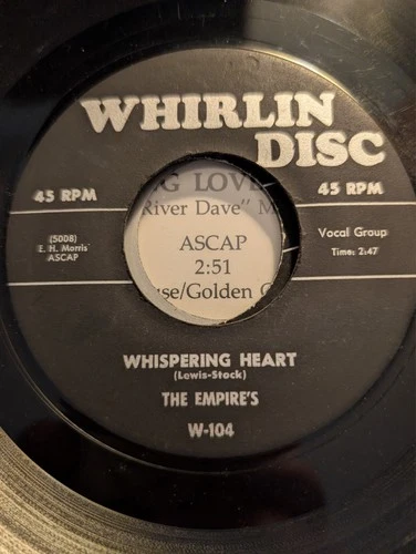 DOOWOP The Empires Whispering Heart / Linda Whirlin Disc 104 1957 VG+