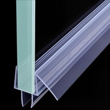 Clear Glass Shower Door Weatherproof Seal Strip for 3/8Inch Glass