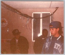 Vtg Color Snapshot Three Teenage Boys In Baseball Caps & Jackets At Party 1990s