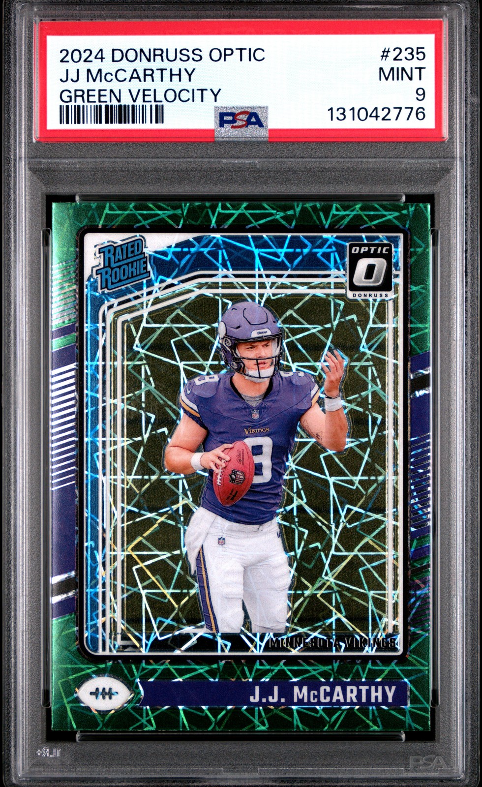 2024 Panini Donruss Optic #235 Jj Mccarthy Green Velocity PSA 9