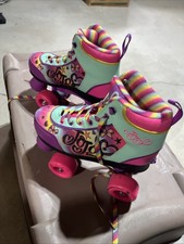 Jojo Siwa Youth Rainbow colored Roller Derby skates size 12-2